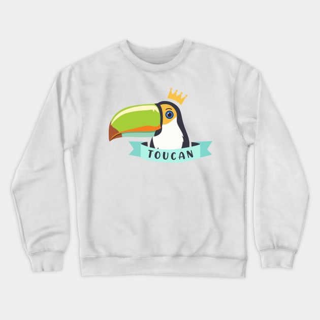 Toucan with Crown Forest Wild Tropical Bird Toucans Crewneck Sweatshirt by Msafi